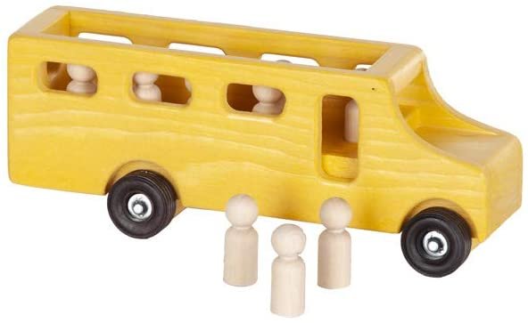 Amish Wooden School Bus Toy Child Safe Finish