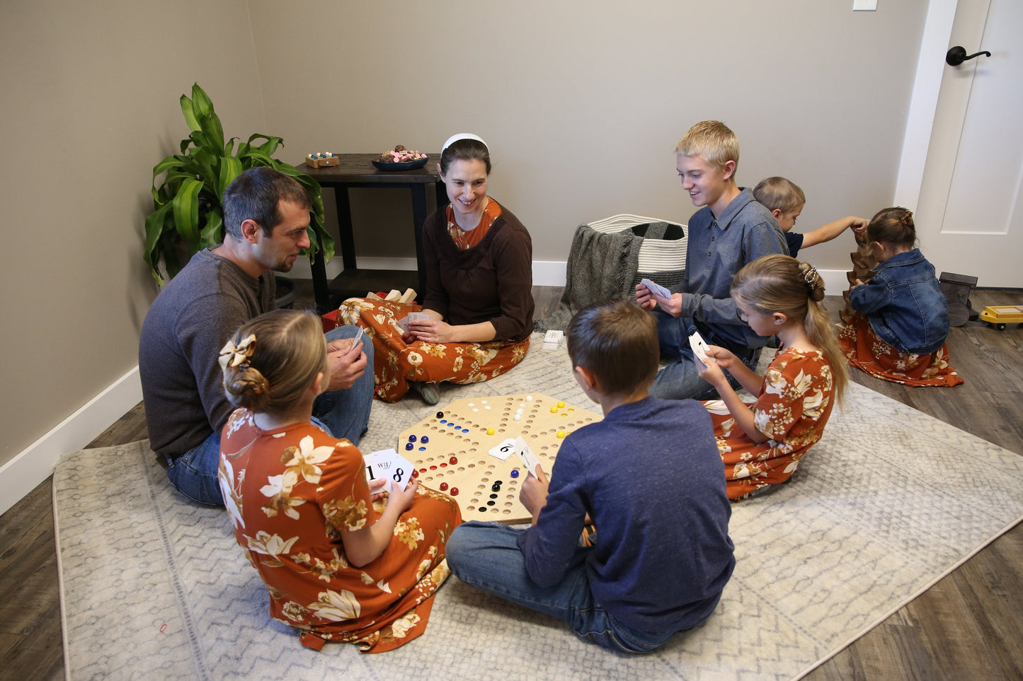 AmishTravel Marble Chase Board Game Set, Double-Sided 23" Wide Board