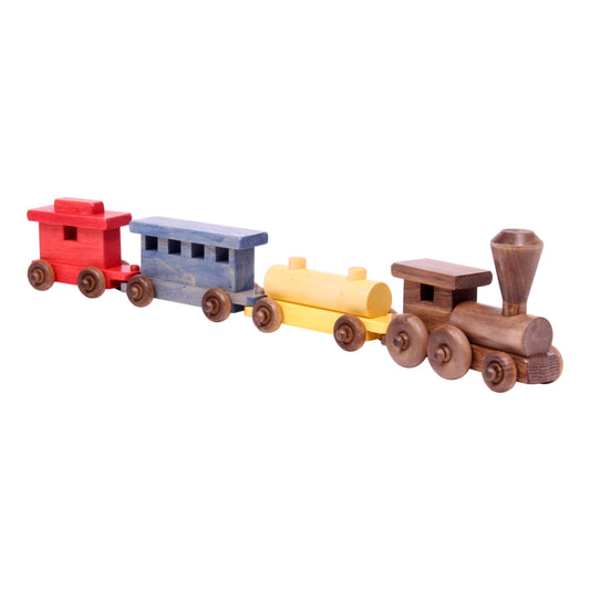 Amish Wooden Toy Train Play Set 24" Long Kid-Safe Finish