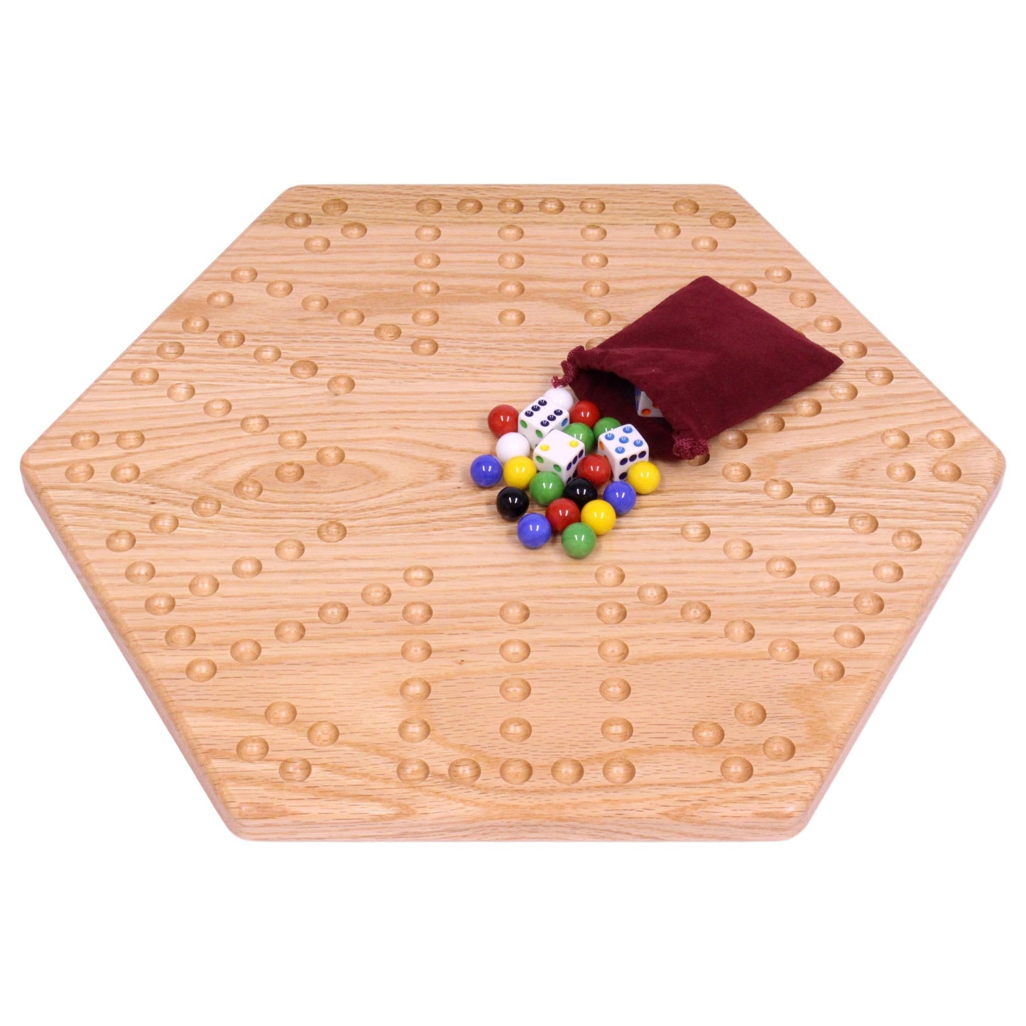 Amish Solid Oak 16" Wide Aggravation Game Board Unpainted Holes Double-sided