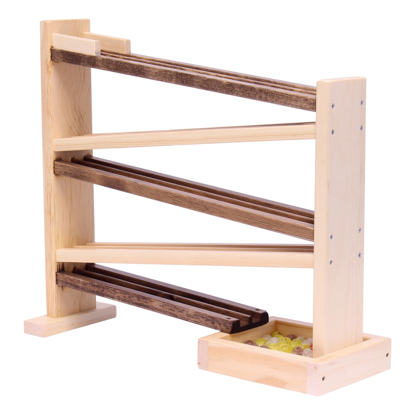 Amish Wooden Marble Roller Racetrack Toy - Child-Safe Finish