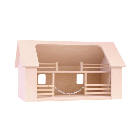 Amish Wooden  Ranch Shed Barn Toy, Unfinished Wood