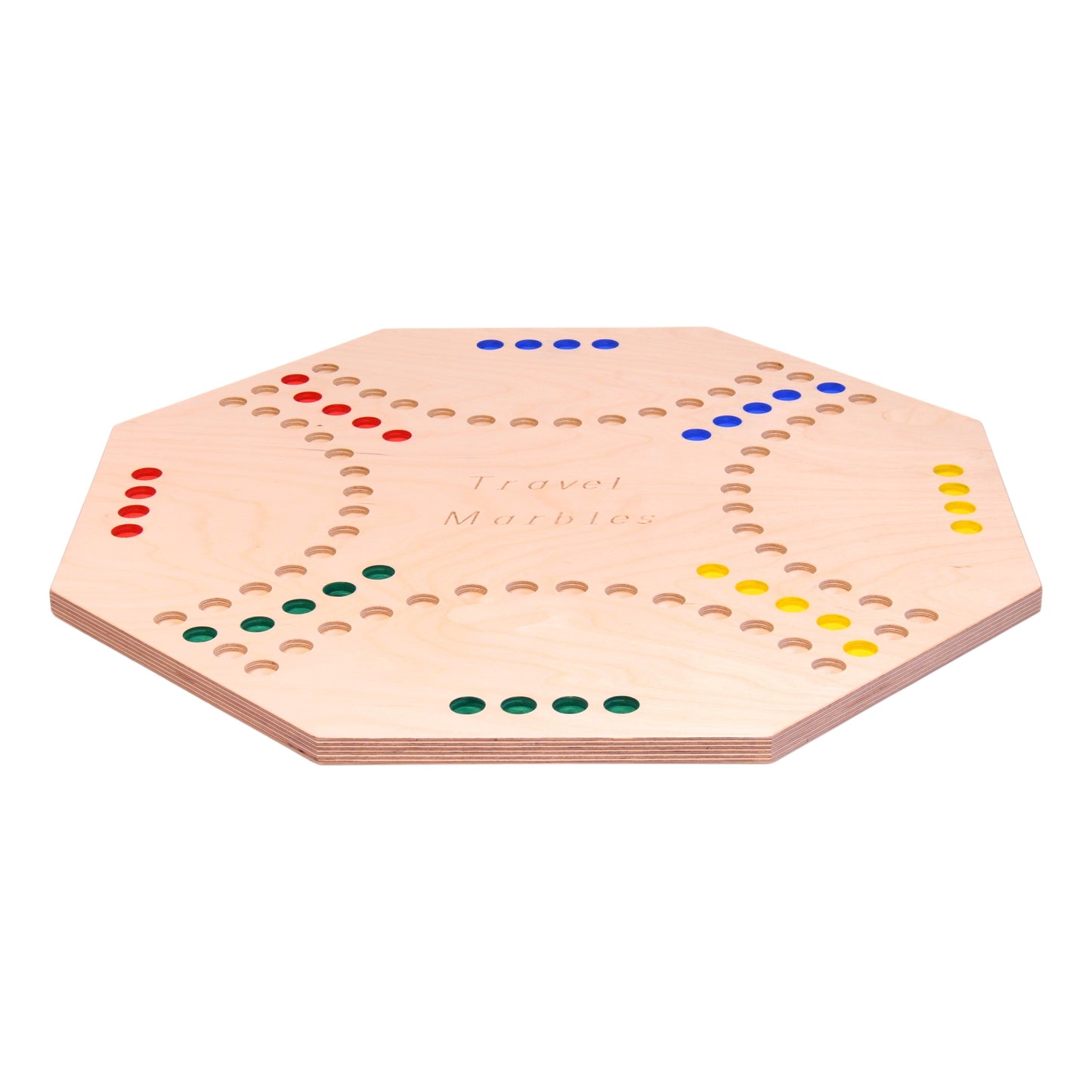 AmishTravel Marble Chase Board Game Set, Double-Sided 23" Wide Board