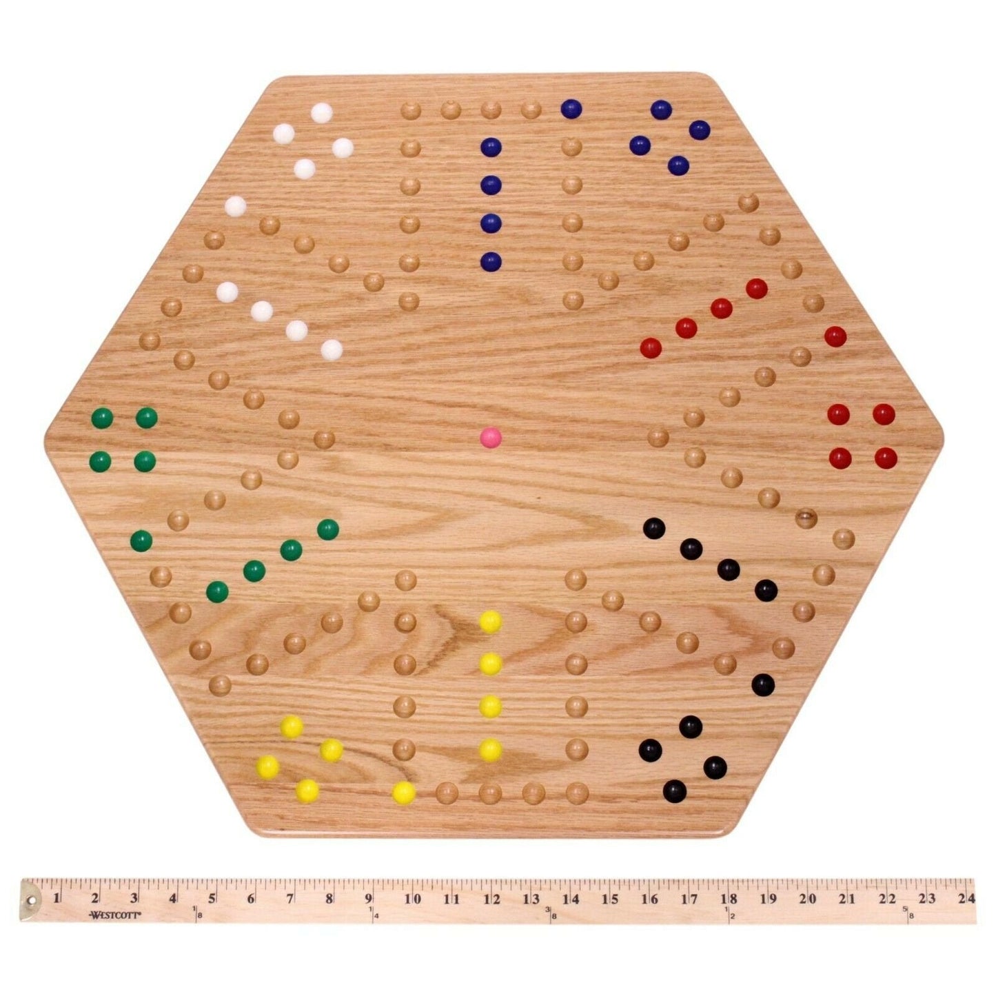Amish Aggravation Wahoo Marble Board Game, Double-Sided, Hand Painted