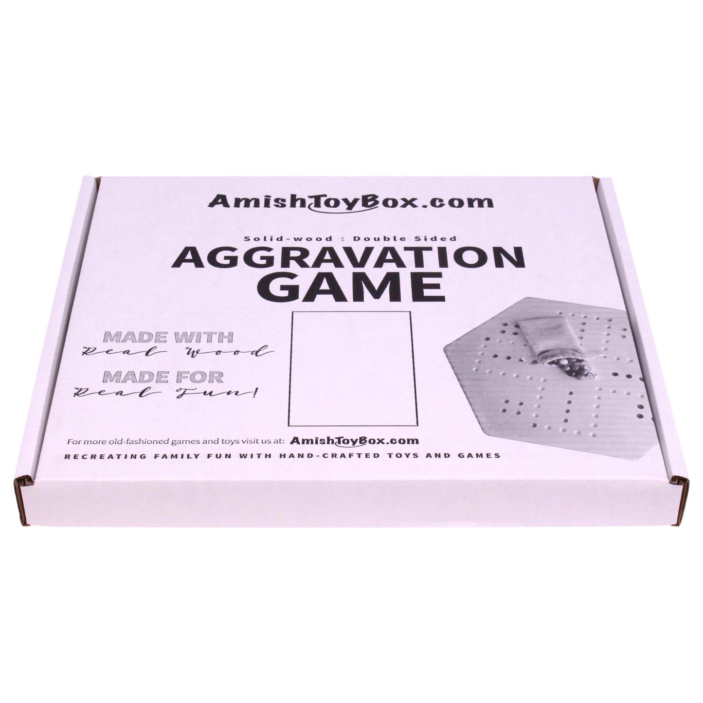 Amish Solid Oak 16" Wide Aggravation Game Board Unpainted Holes Double-sided