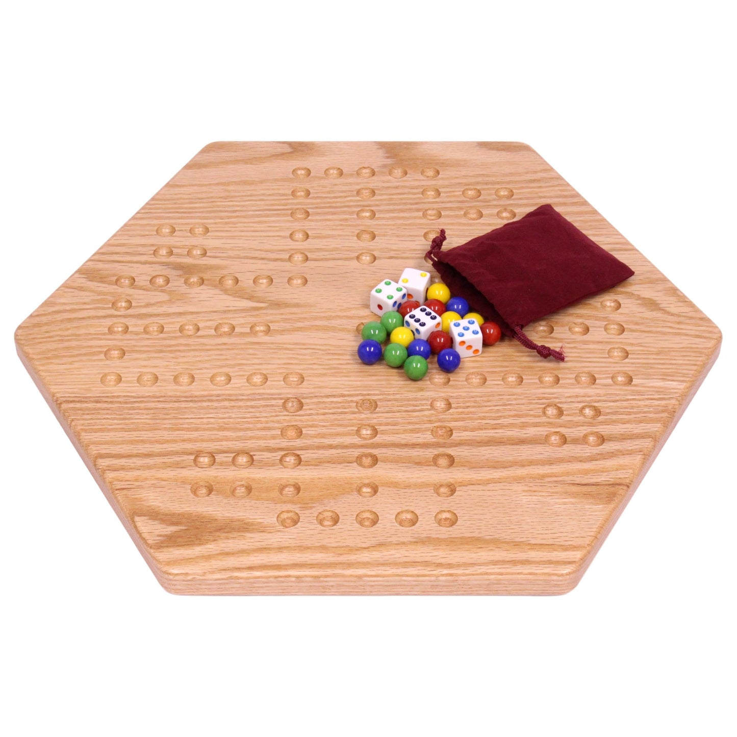 Amish Solid Oak 16" Wide Aggravation Game Board Unpainted Holes Double-sided