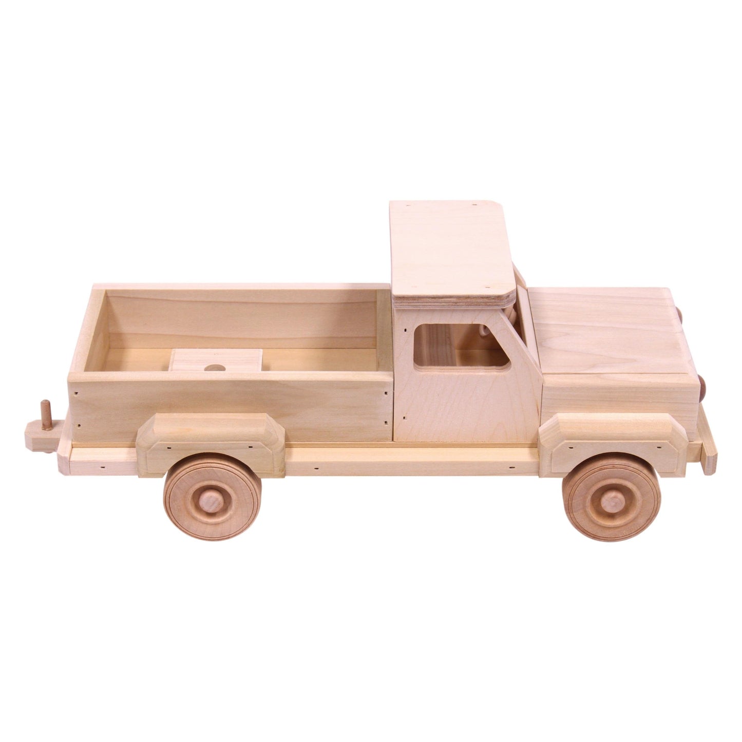 Amish Wooden Toy Pickup and Gooseneck Trailer Set