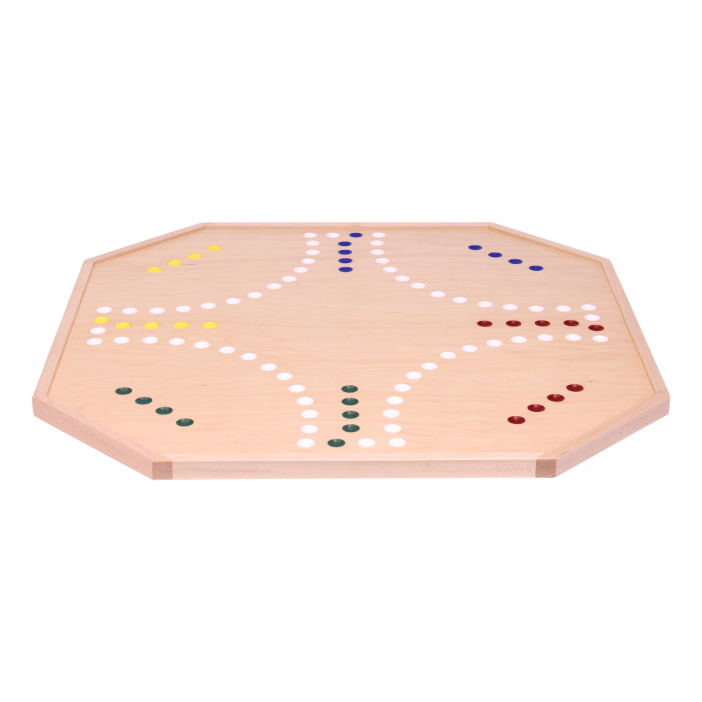 Amish Wooden Marble Chase Board Game Set - 25" Wide Board - Double-Sided