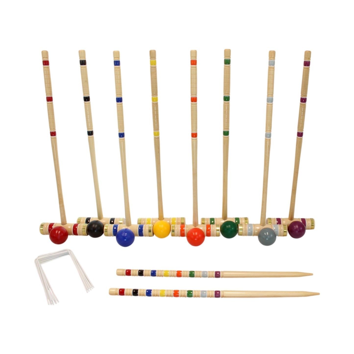 Amish Deluxe 8-Player Croquet Game Set Wooden Holder or Duffel Carry Bag