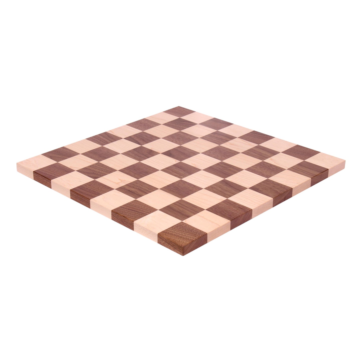AmishMaple/Walnut Hardwood 18" Chess and Checkers Wooden Game Board