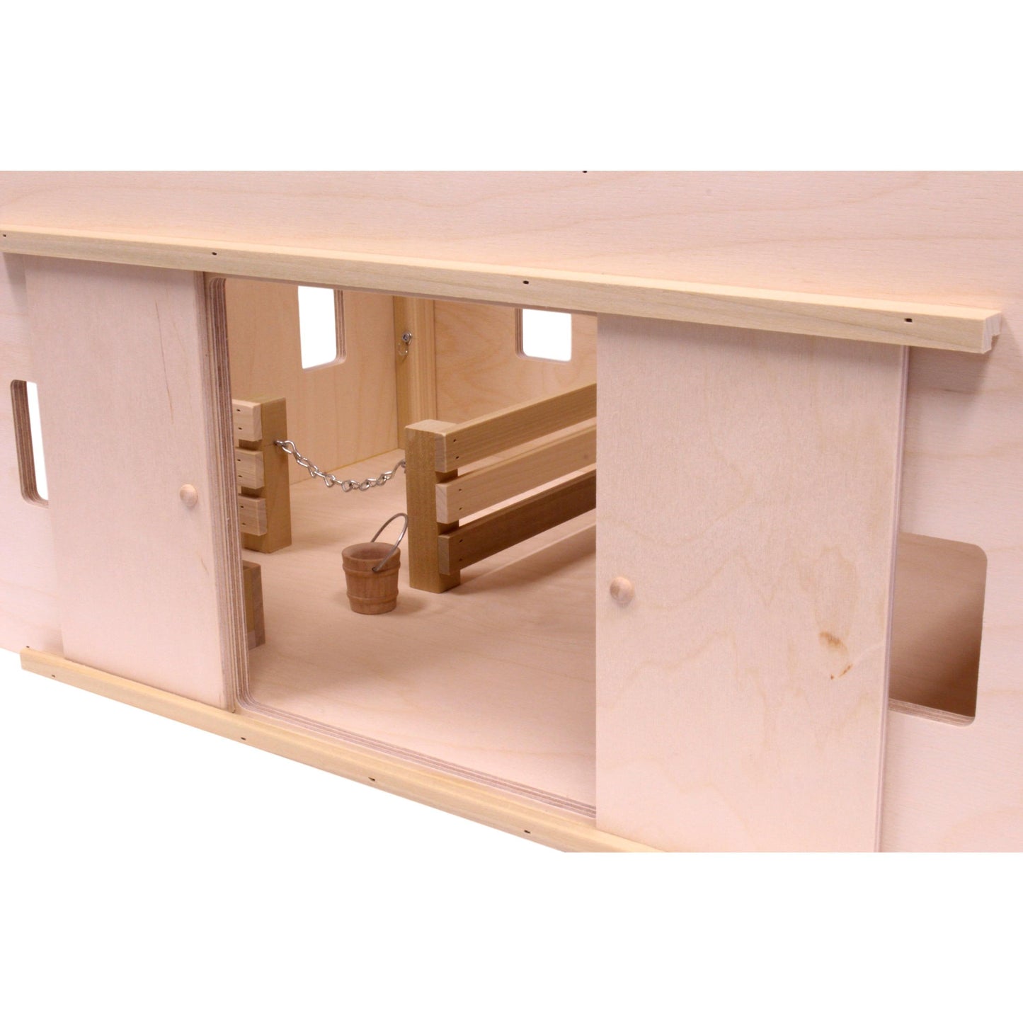 Amish Large Wooden Hip-Roof Barn Toy, Unfinished