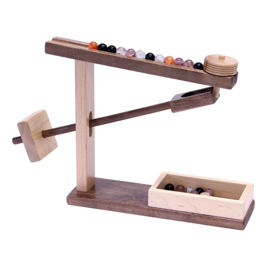 Amish Wooden Marble Roller Machine Toy Child-Safe Maple/Walnut Finish