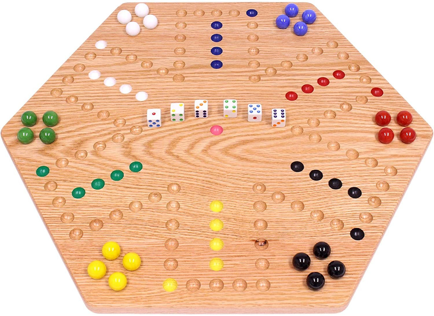 Amish Aggravation Wahoo Marble Board Game, Double-Sided, Hand Painted