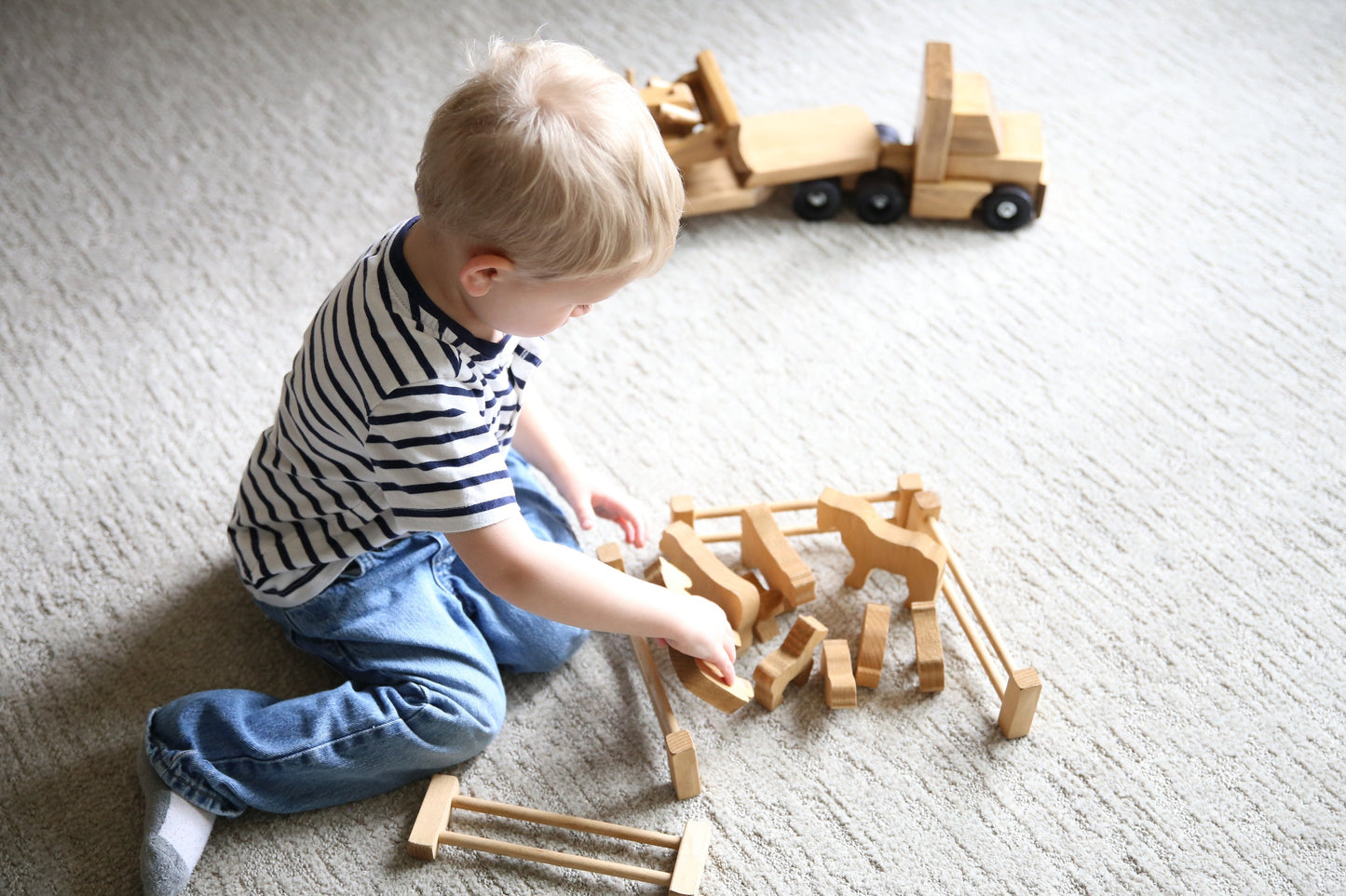 Amish Wooden Toy Farm Animal Set