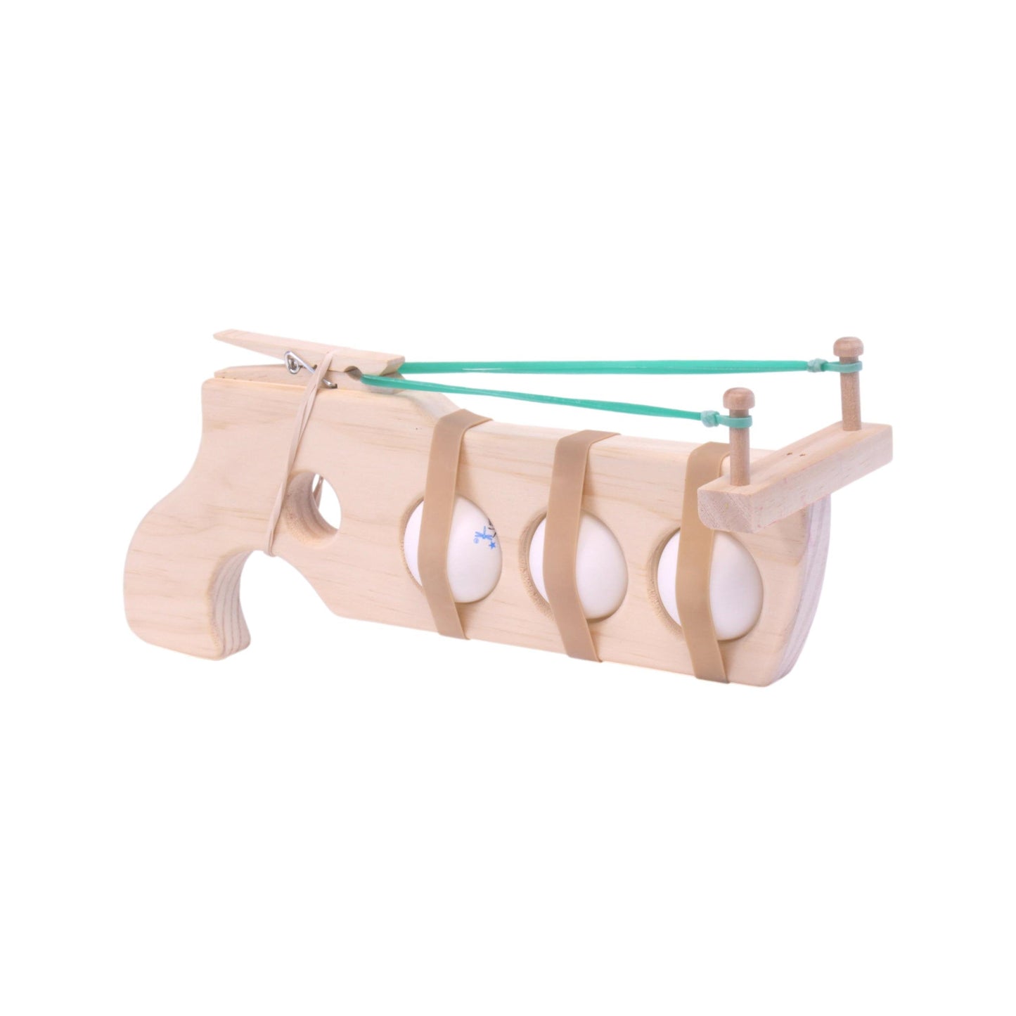 Amish Wooden Ping-Pong Rubberband Gun Toy