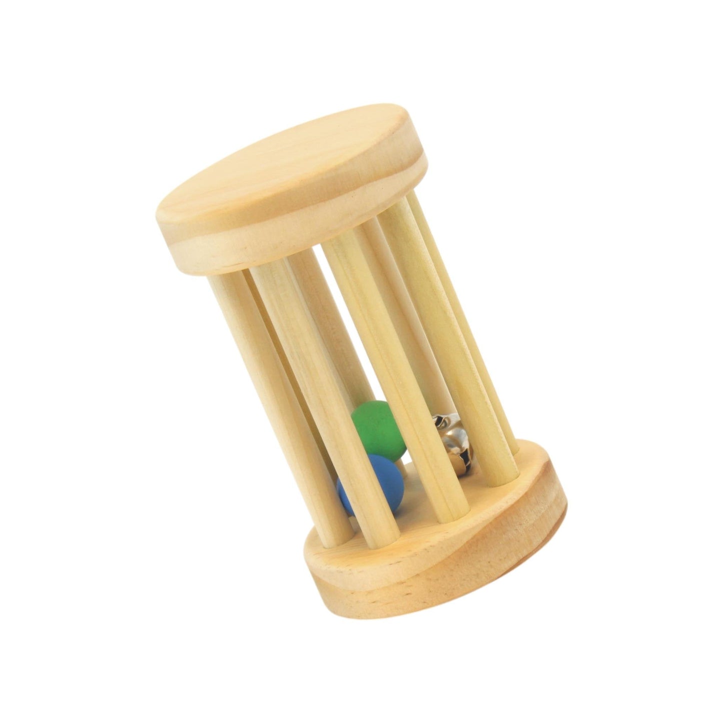 Amish Wooden Baby Rattle Rolling Tumbler Toy Montessori