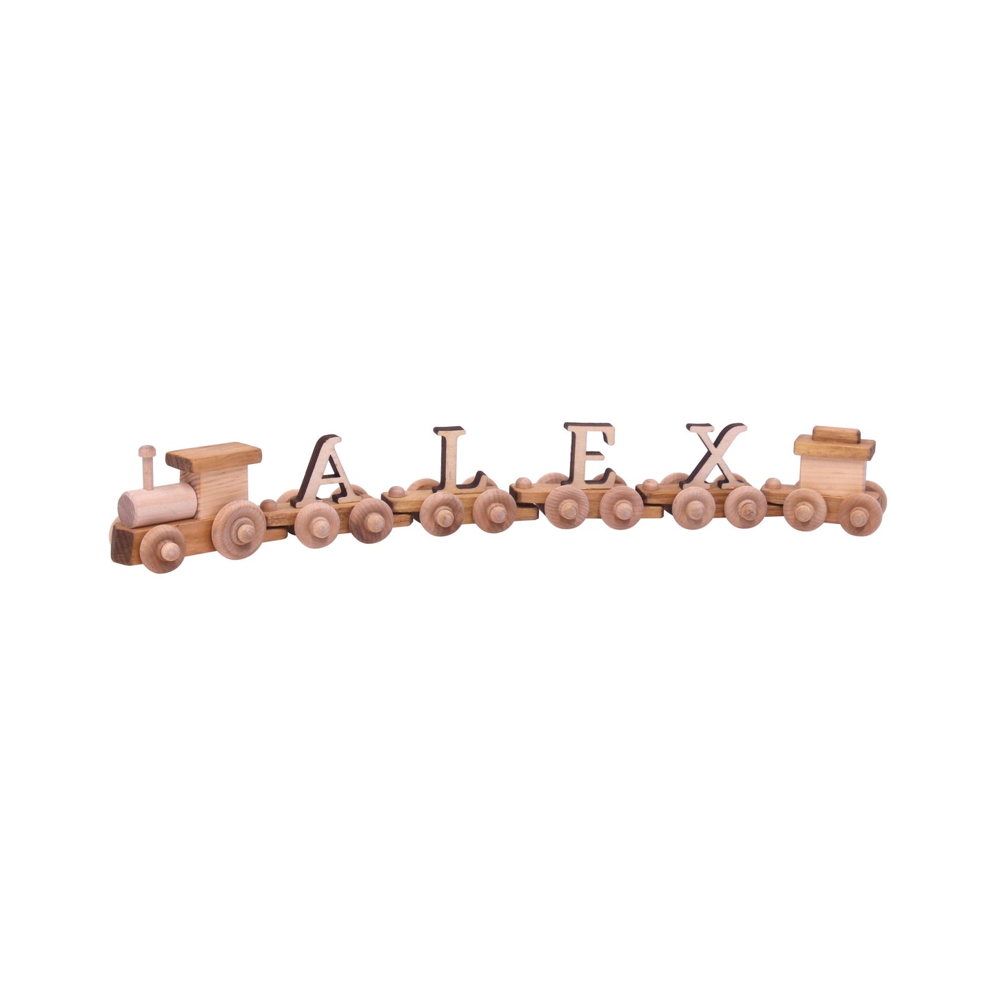 Amish Wooden Name Train Toy, Custom ABC Letter Train