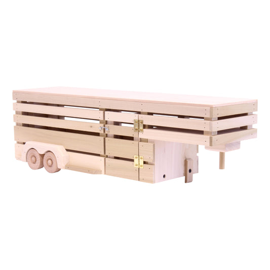 Amish Wooden Gooseneck Livestock Trailer Toy