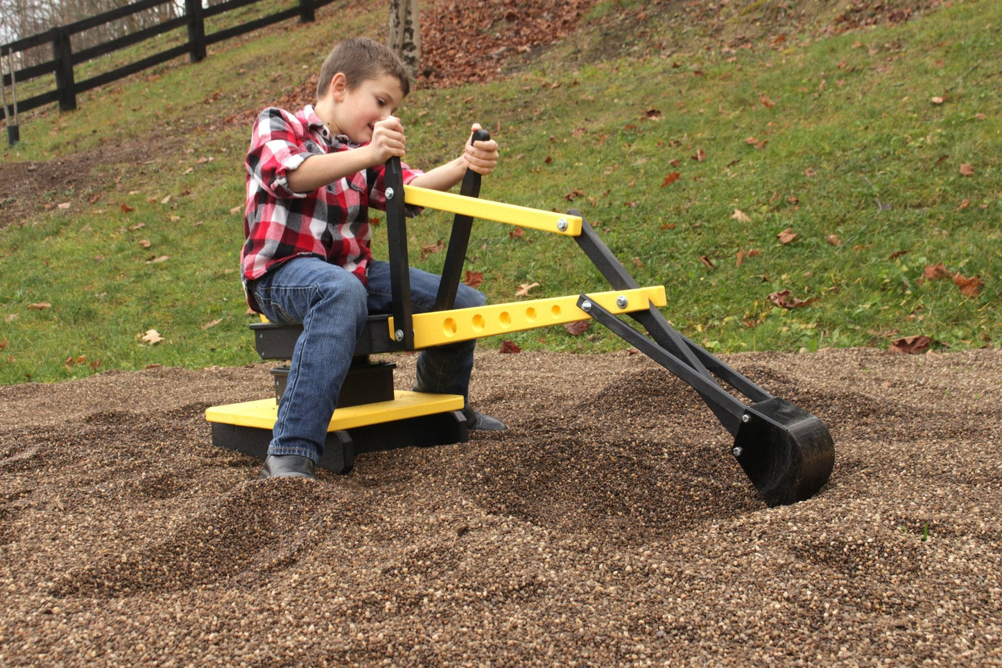 Amish Sand Digger Excavator Toy, with Movable Levers and Metal Digging Bucket