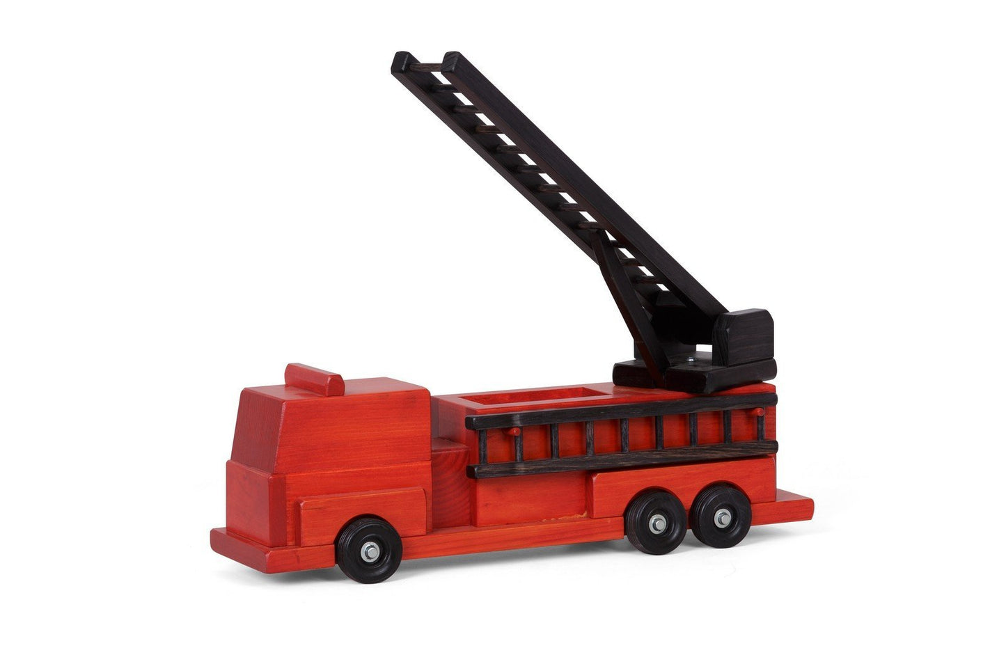 Amish Wooden Toy Ladder Fire Truck Kid-Safe Finish