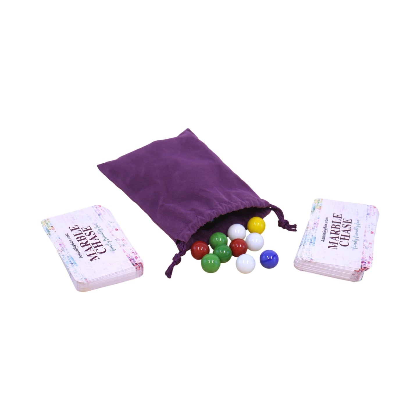 Amish Wooden Marble Chase Game Set - Double-Sided 23" Wide Board