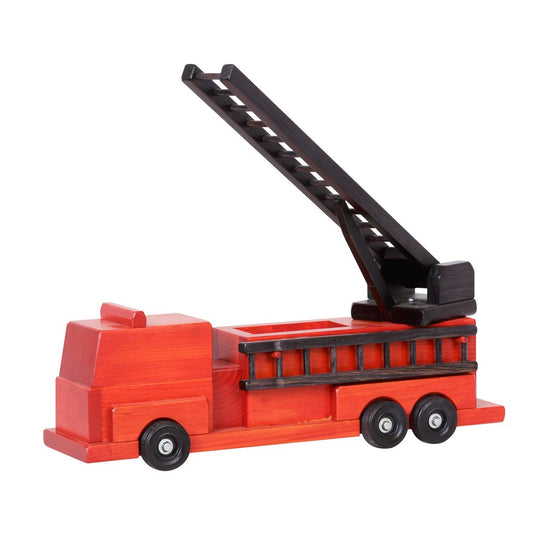 Amish Wooden Toy Ladder Fire Truck Kid-Safe Finish