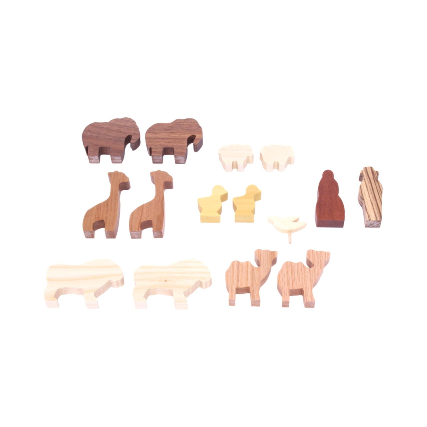 Amish Noah's Ark Wooden Playset with 13 Animals, Removable Roof and Ramp