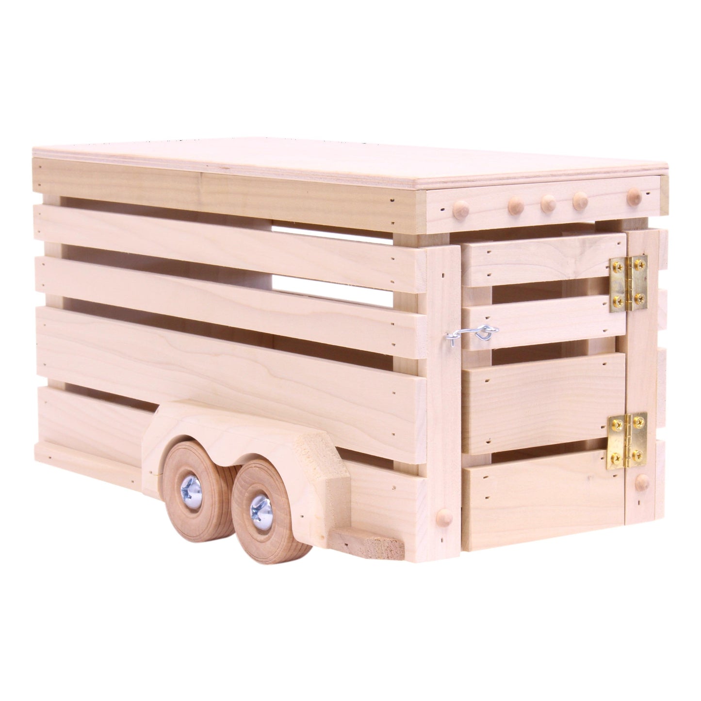 Amish Wooden Horse Trailer Toy Unfinished Wood