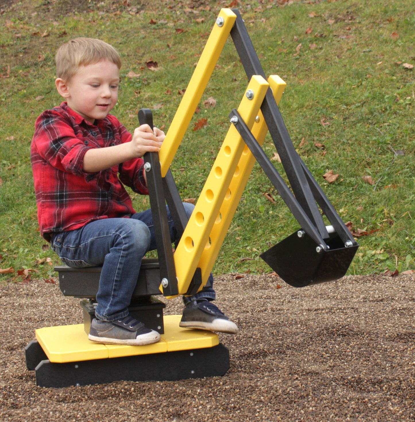 Amish Sand Digger Excavator Toy, with Movable Levers and Metal Digging Bucket