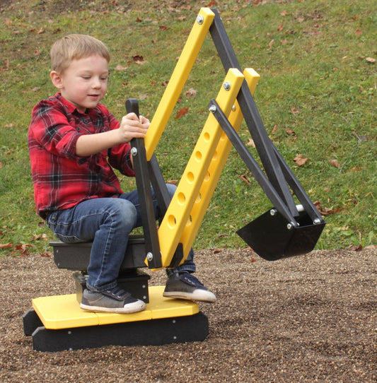 Amish Sand Digger Excavator Toy, with Movable Levers and Metal Digging Bucket