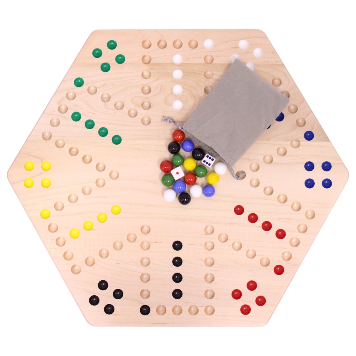 Amish Aggravation Wahoo Marble Board Game, Double-Sided, Hand Painted