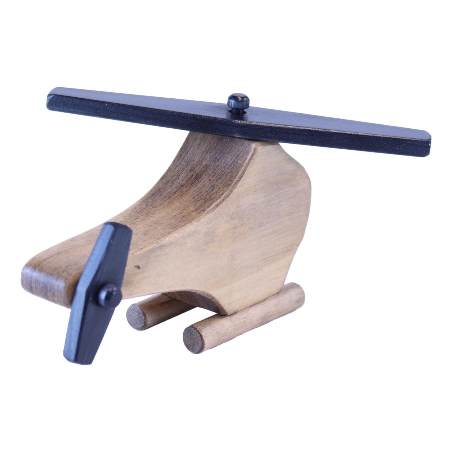 Amish Wooden Helicopter Toy with Spinning Propeller, Child-Safe Finish