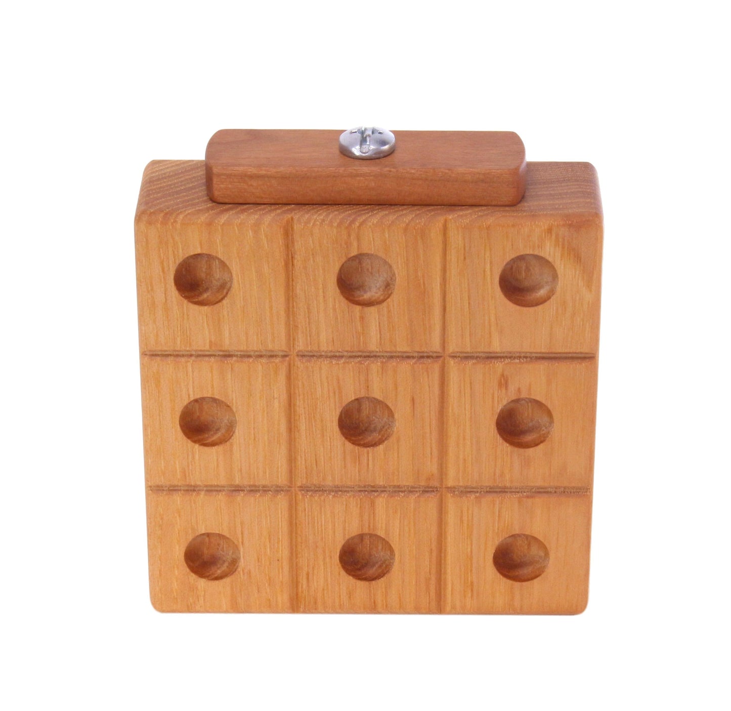 Amish Wooden Marble Tic Tac Toe Game with Built-in Storage for Marbles