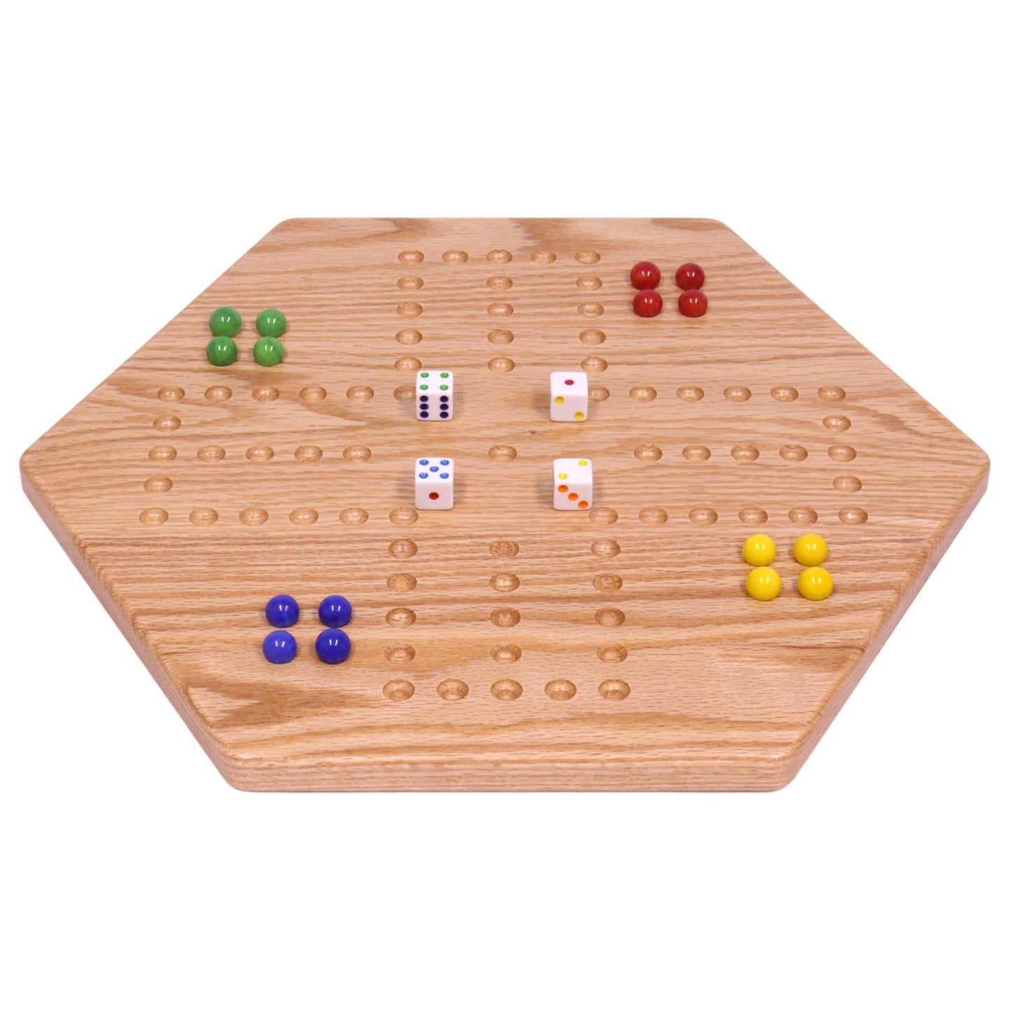 Amish Solid Oak 16" Wide Aggravation Game Board Unpainted Holes Double-sided