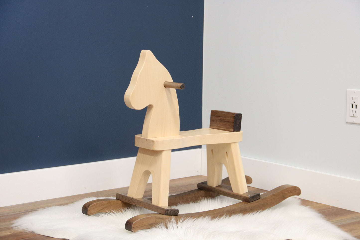 Amish Wooden Rocking Horse Toddler Toy Child-Safe Finish