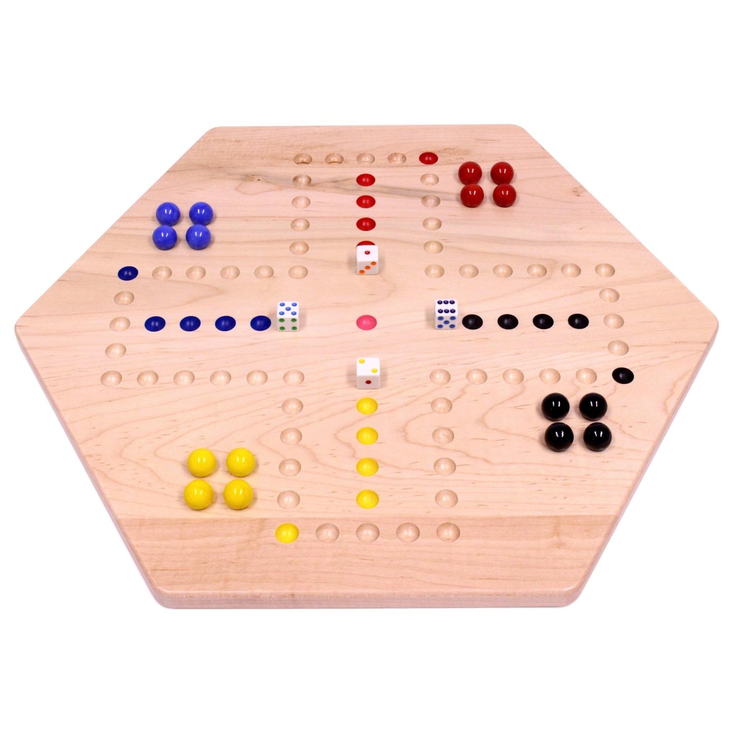 Amish Aggravation Wahoo Marble Board Game, Double-Sided, Hand Painted