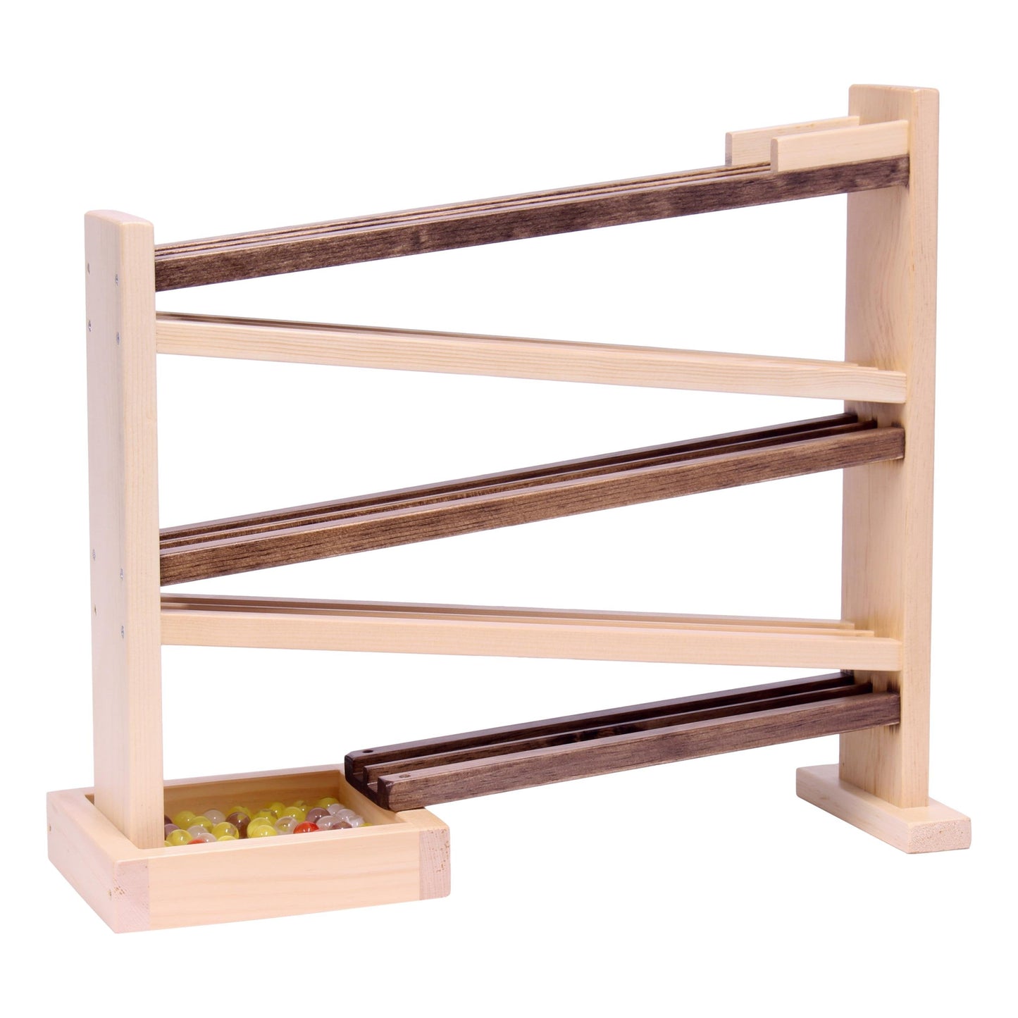 Amish Wooden Marble Roller Racetrack Toy - Child-Safe Finish