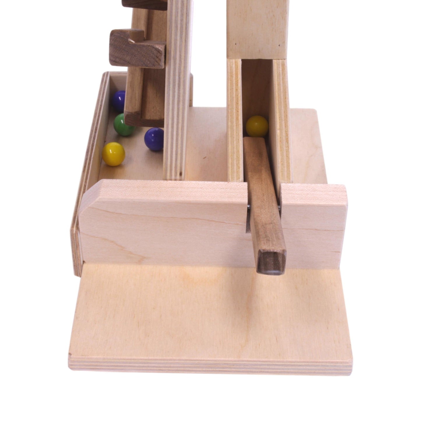 Amish NEW! Wooden Marble Launcher Toy with Glass Marbles