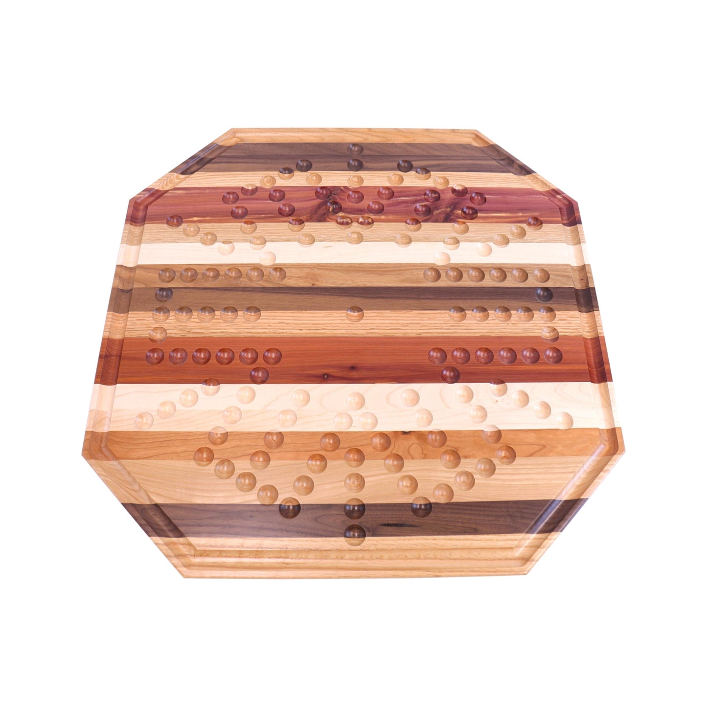 AmishMulti-Wood Aggravation Marble Game Board Set, 24" Wide