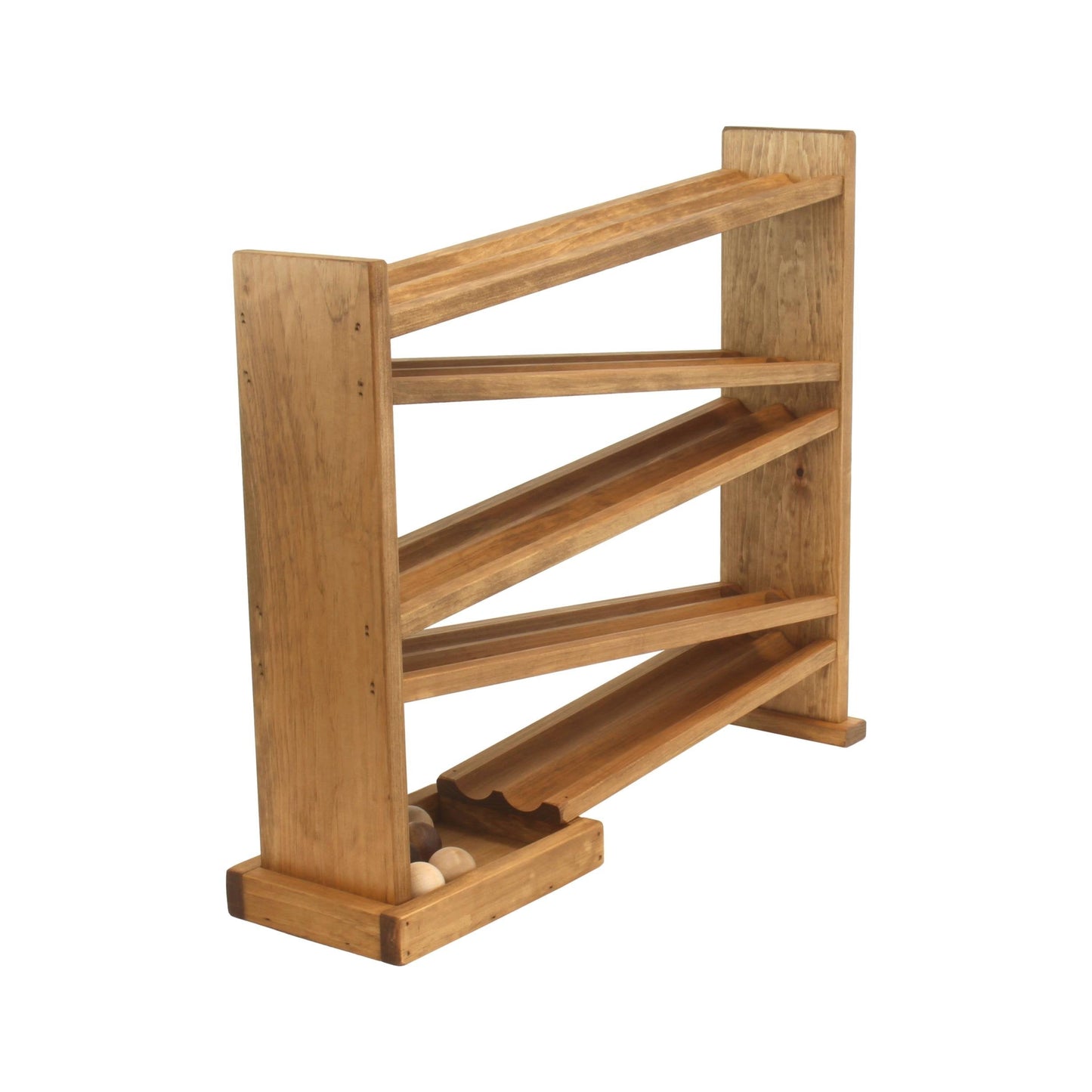 Amish Wooden Ball Roller Racetrack Toy  with 8 Wooden Balls