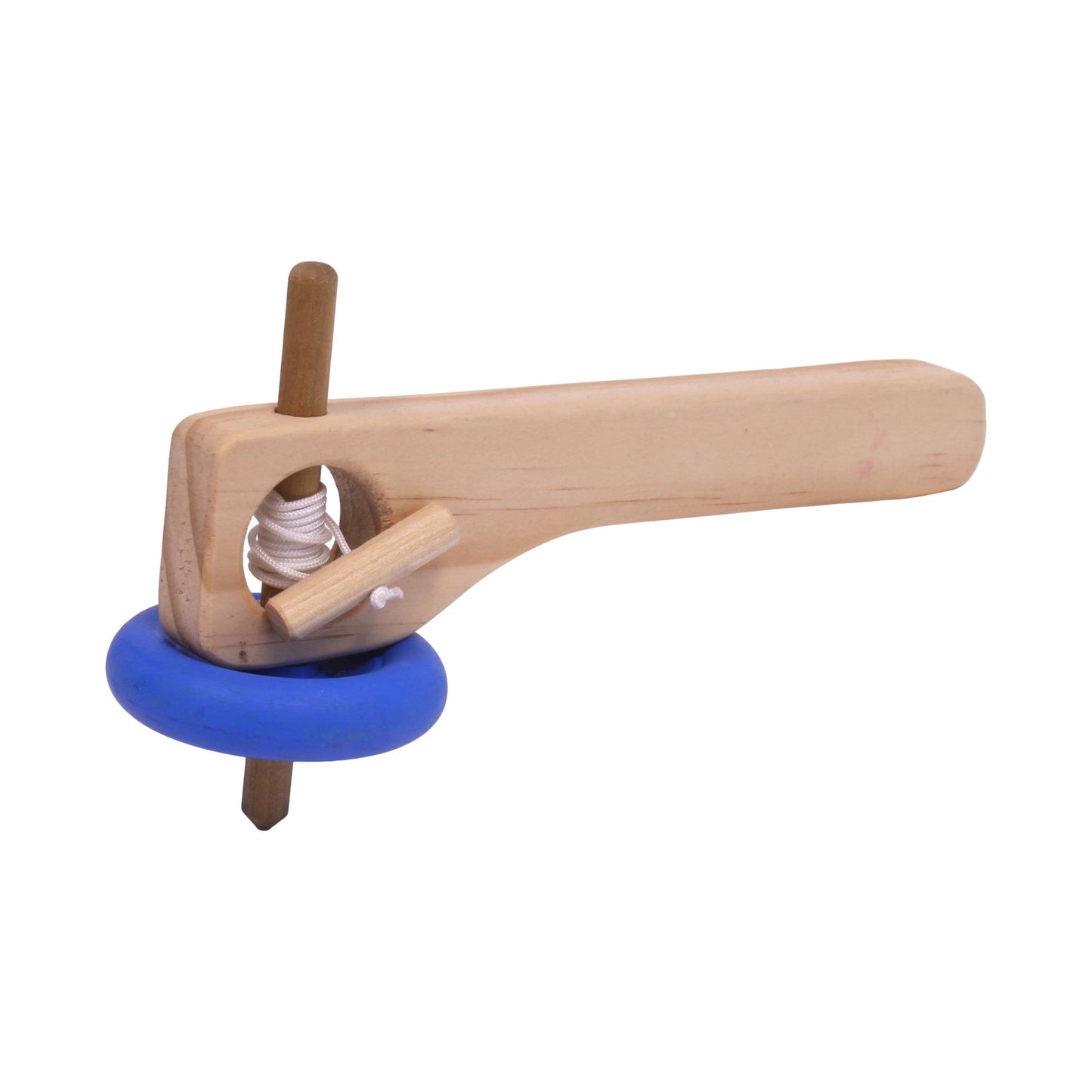 Amish Spinning Wooden Top Toy with Handle and Pull String