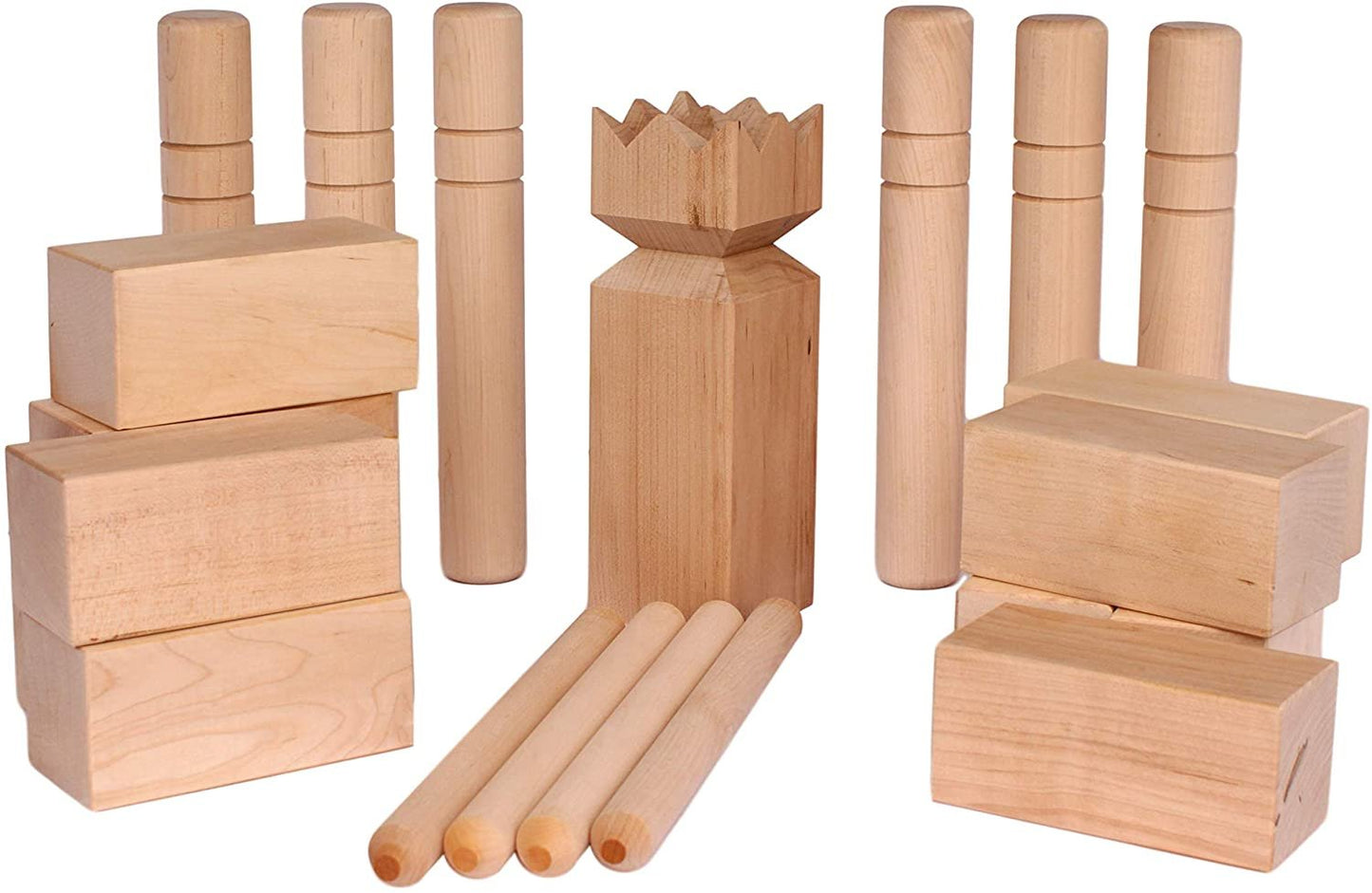 Amish Deluxe Hard Maple Wood Kubb Game Official Size Set