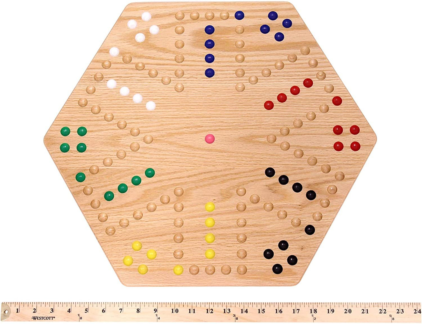 Amish Aggravation Wahoo Marble Board Game, Double-Sided, Hand Painted