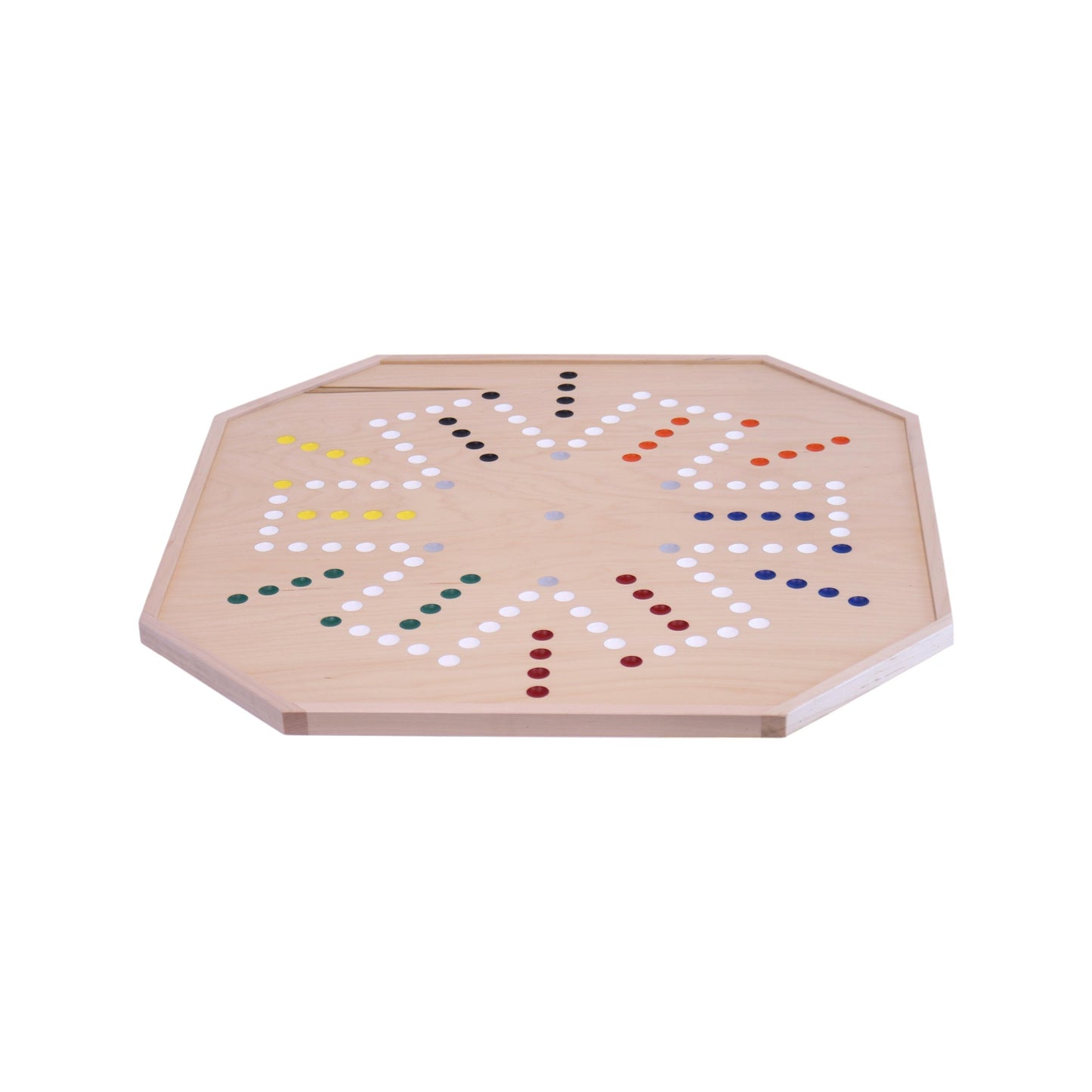 Amish Aggravation and Chinese Checkers Combo Game Board Set - 25" Wide - Maple Wood - with Large 1" Marbles and Dice