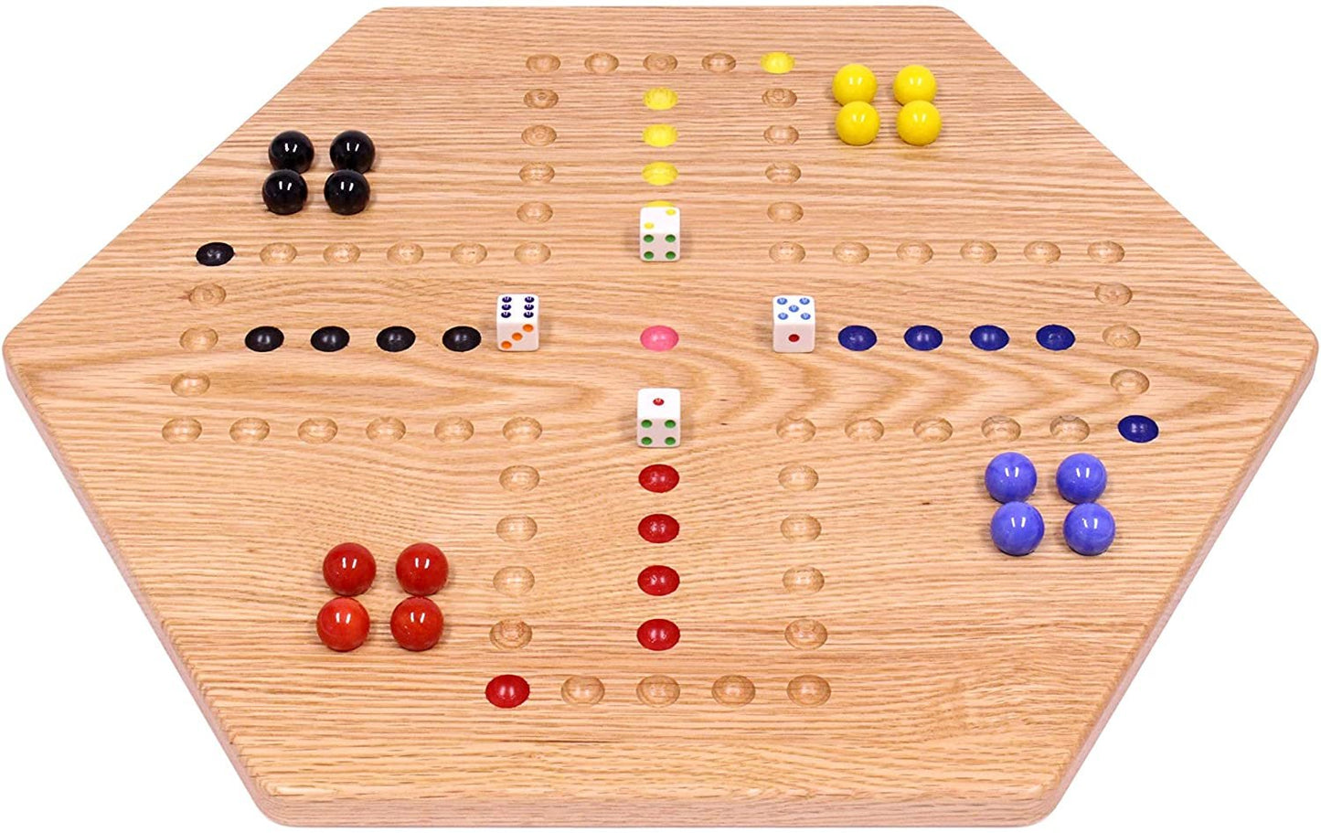 Amish Aggravation Wahoo Marble Board Game, Double-Sided, Hand Painted
