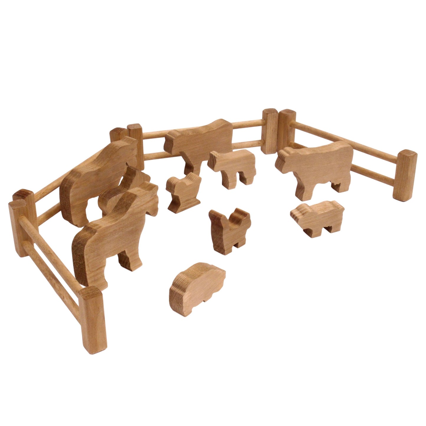 Amish Wooden Toy Farm Animal Set