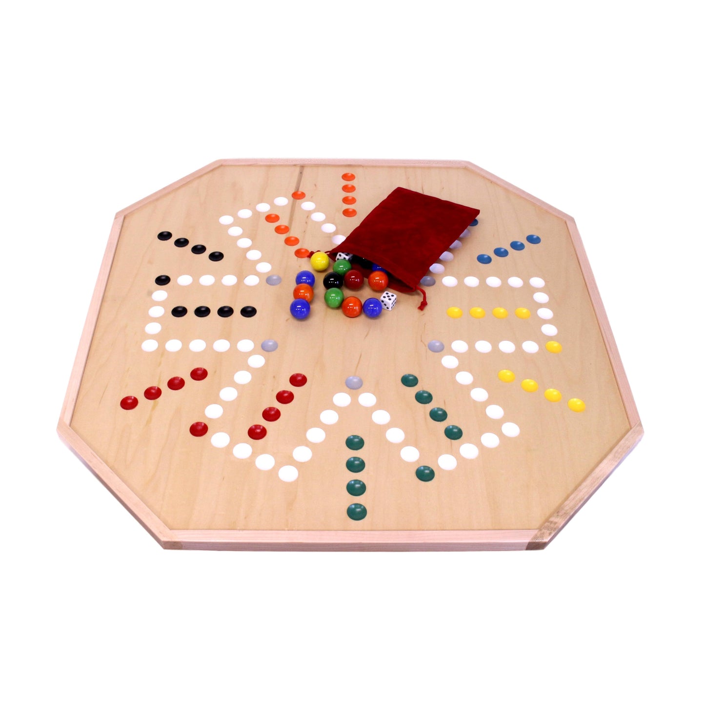 AmishLarge 25" Deluxe Wooden Aggravation Marble Game Board, Double-Sided