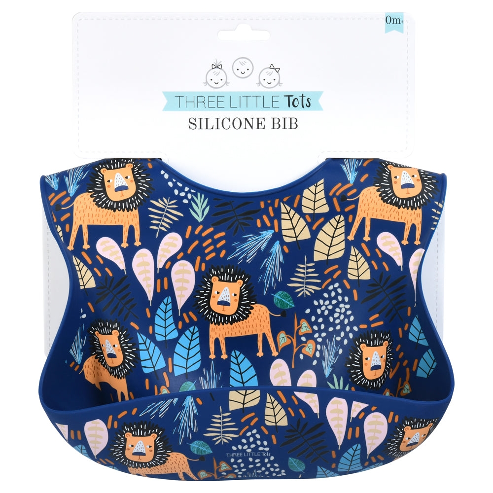 Lion Silicone Bib with Crumb Catcher