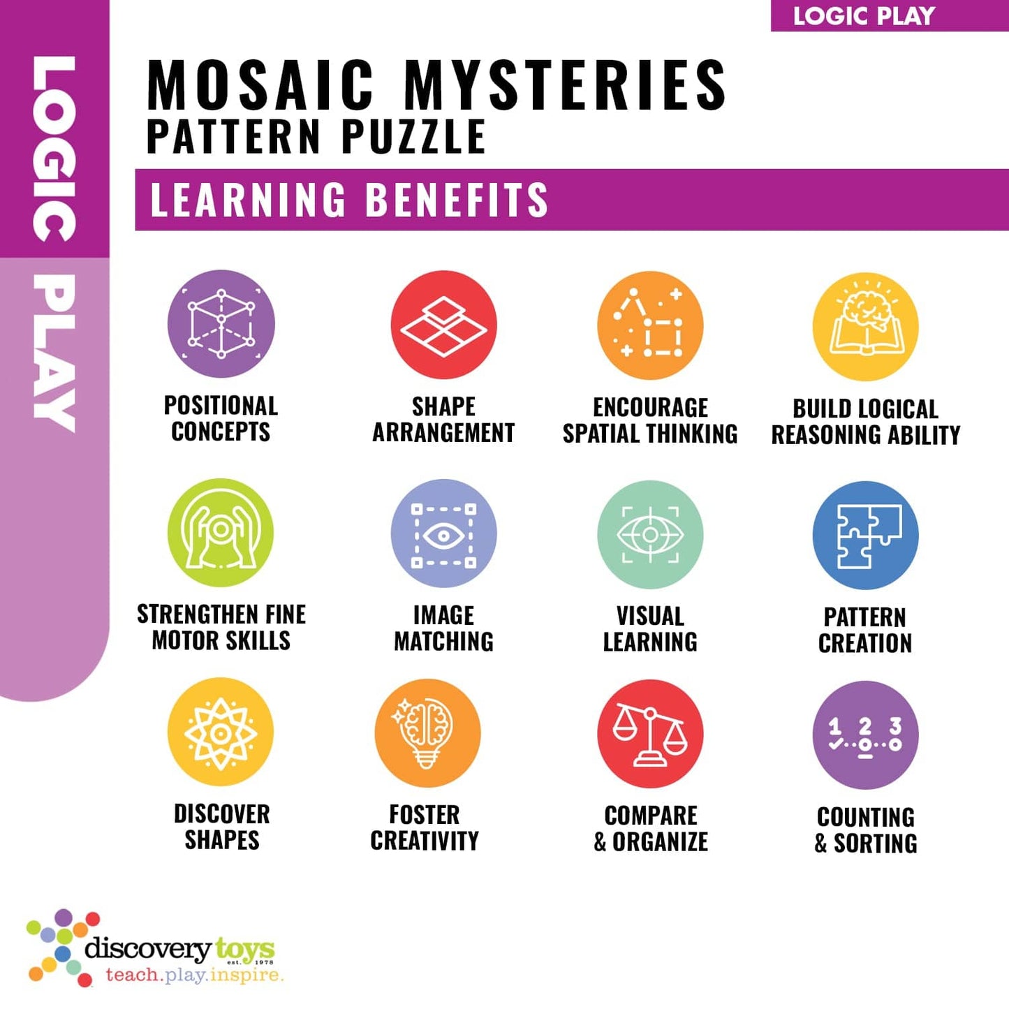 Discovery Toys Mosaic Mysteries Design Pattern Puzzle