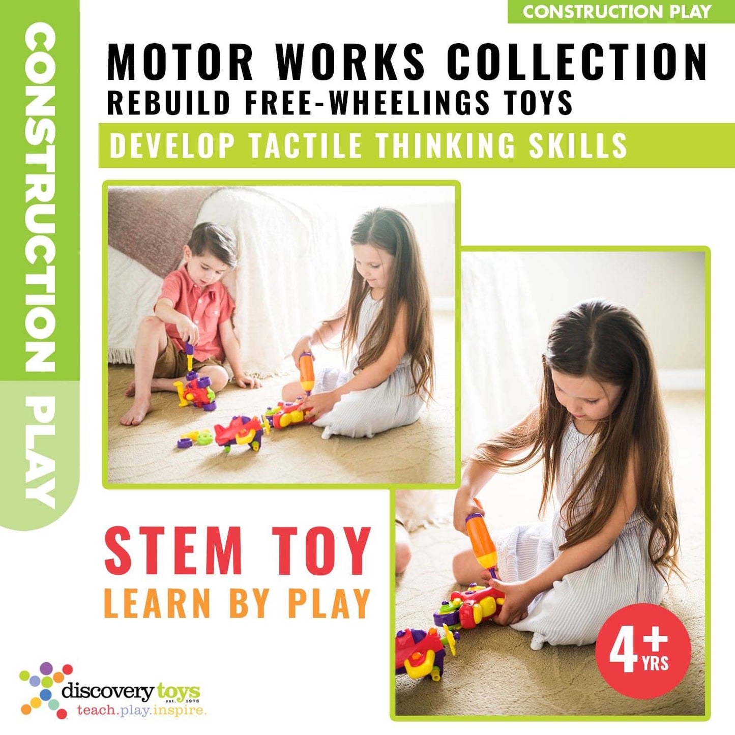 Discovery Toys Motor Works DIY Take-Apart Vehicles Set